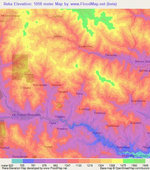 Reka,Bulgaria Elevation Map