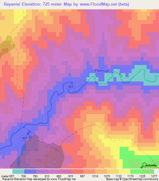 Rayantsi,Bulgaria Elevation Map