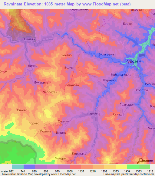Ravninata,Bulgaria Elevation Map