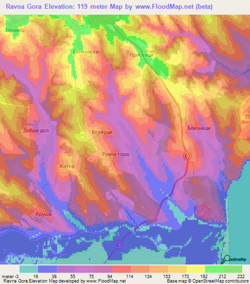Ravna Gora,Bulgaria Elevation Map