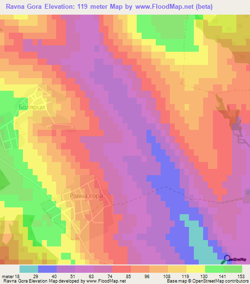 Ravna Gora,Bulgaria Elevation Map