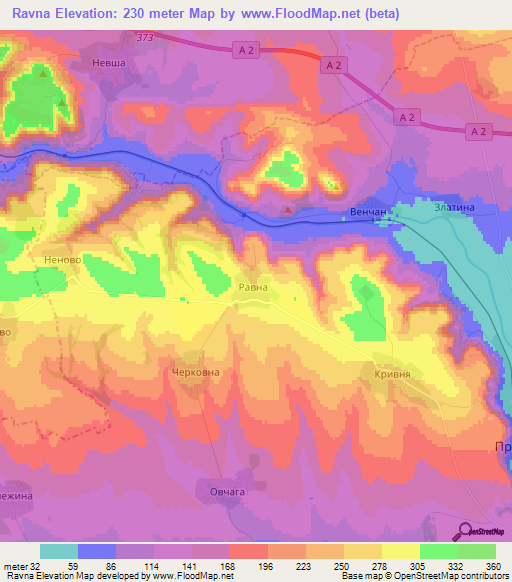 Ravna,Bulgaria Elevation Map
