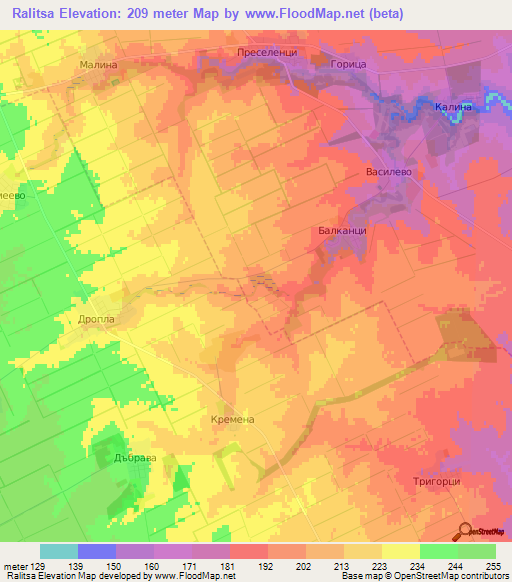 Ralitsa,Bulgaria Elevation Map