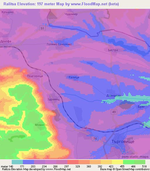 Ralitsa,Bulgaria Elevation Map