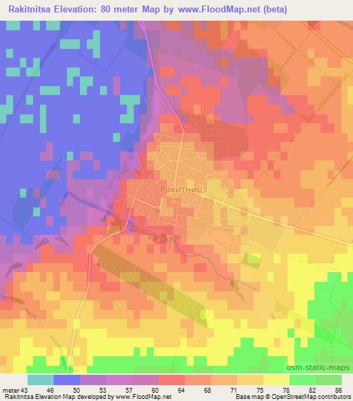 Rakitnitsa,Bulgaria Elevation Map