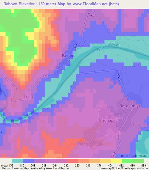 Rabovo,Bulgaria Elevation Map