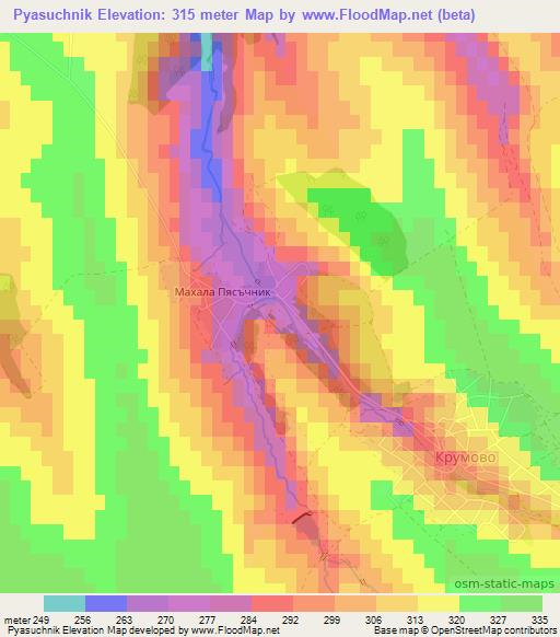 Pyasuchnik,Bulgaria Elevation Map