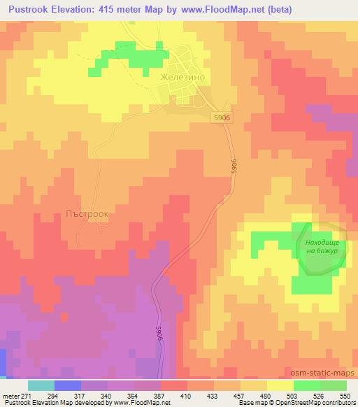 Pustrook,Bulgaria Elevation Map