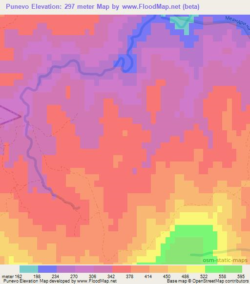 Punevo,Bulgaria Elevation Map