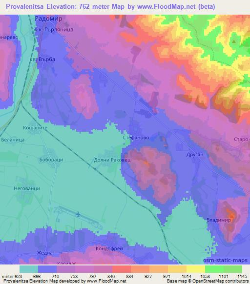 Provalenitsa,Bulgaria Elevation Map