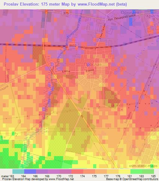 Proslav,Bulgaria Elevation Map
