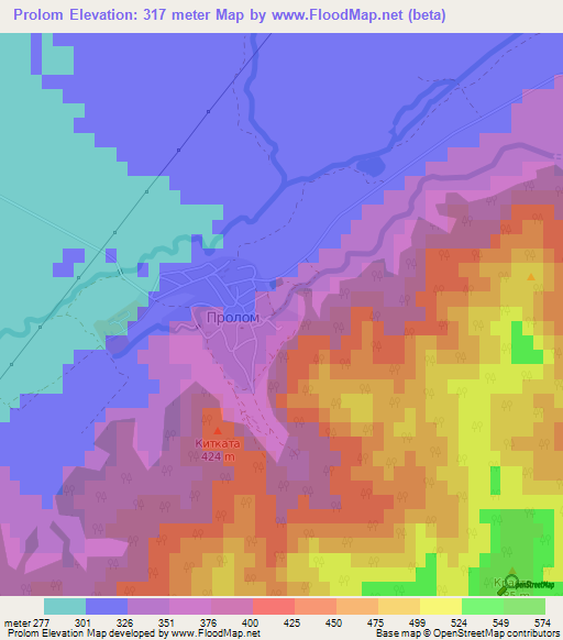 Prolom,Bulgaria Elevation Map
