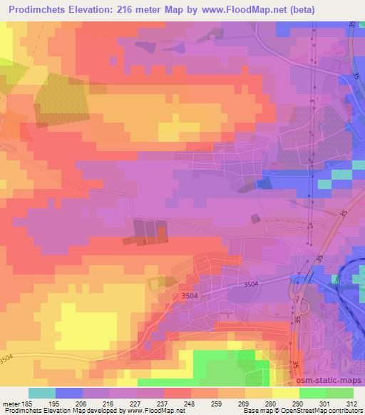 Prodimchets,Bulgaria Elevation Map
