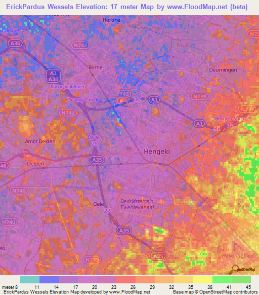 ErickPardus Wessels,Netherlands Elevation Map