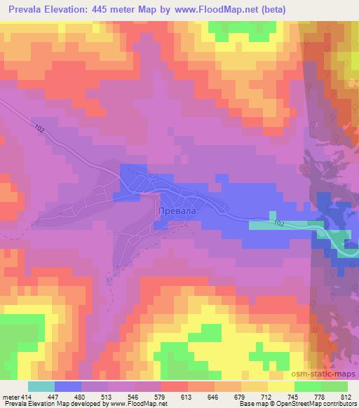 Prevala,Bulgaria Elevation Map