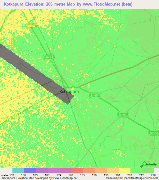 Kotkapura,India Elevation Map