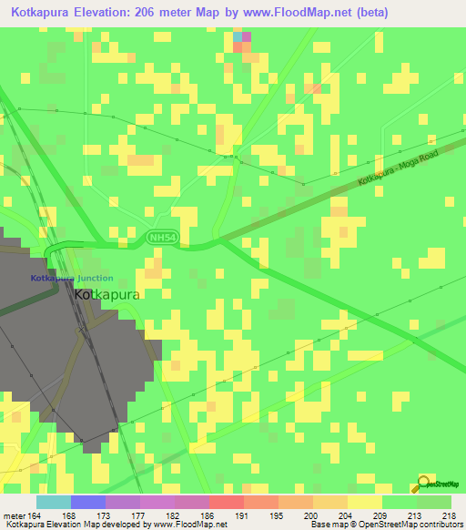 Kotkapura,India Elevation Map