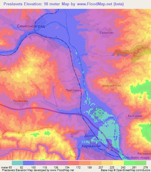Preslavets,Bulgaria Elevation Map