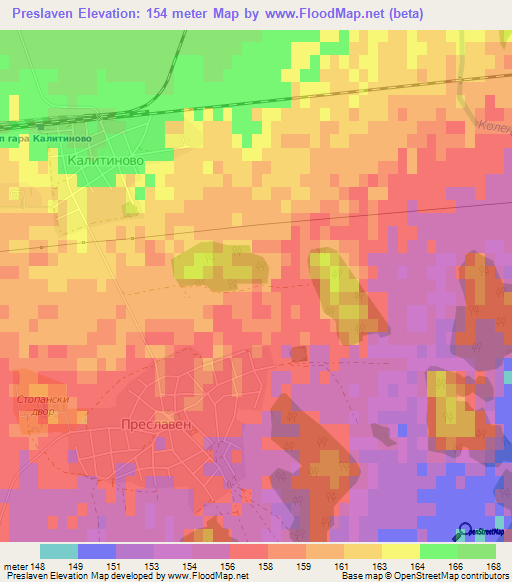 Preslaven,Bulgaria Elevation Map