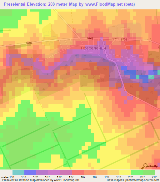 Preselentsi,Bulgaria Elevation Map