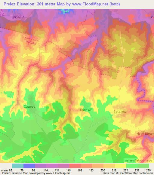 Prelez,Bulgaria Elevation Map