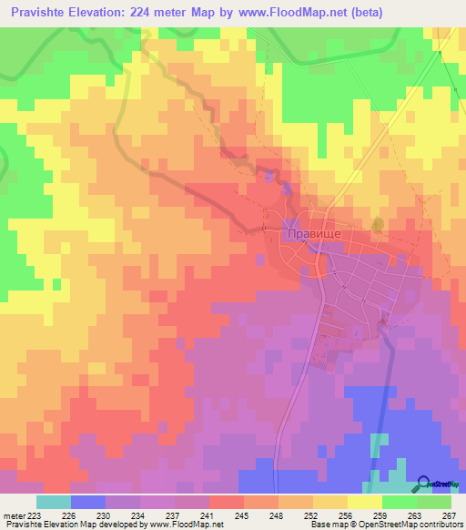Pravishte,Bulgaria Elevation Map