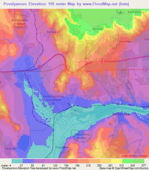 Povelyanovo,Bulgaria Elevation Map
