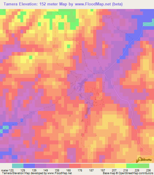 Tamera,Portugal Elevation Map