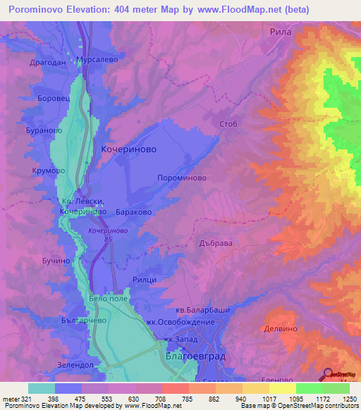 Porominovo,Bulgaria Elevation Map