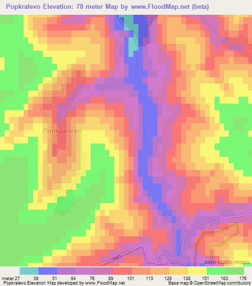 Popkralevo,Bulgaria Elevation Map