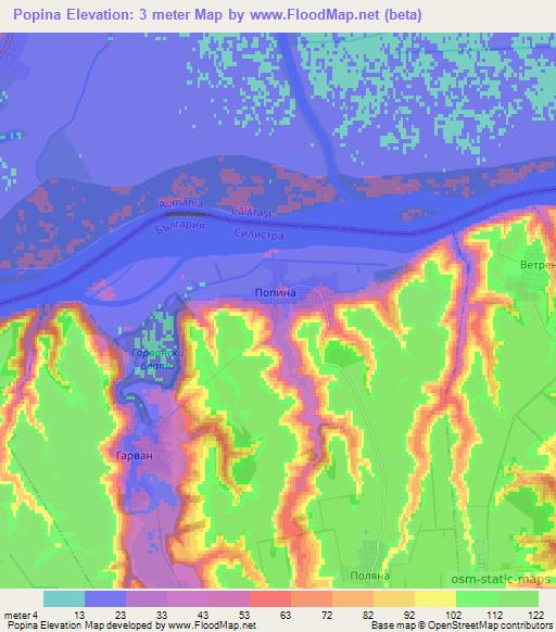 Popina,Bulgaria Elevation Map