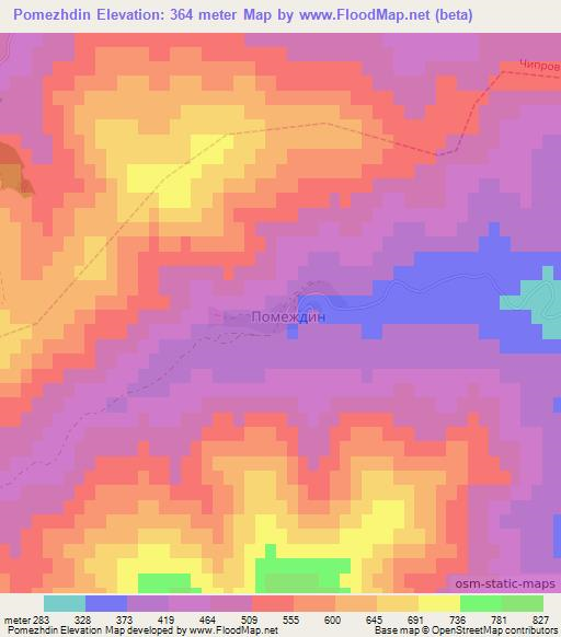Pomezhdin,Bulgaria Elevation Map