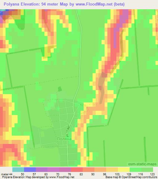 Polyana,Bulgaria Elevation Map