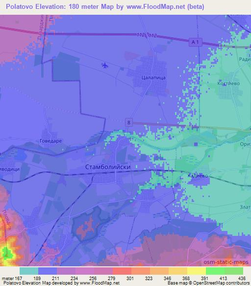 Polatovo,Bulgaria Elevation Map