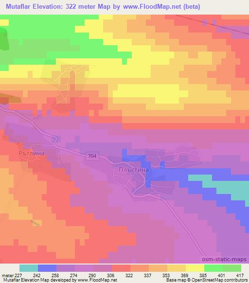 Mutaflar,Bulgaria Elevation Map