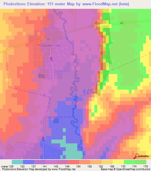 Plodovitovo,Bulgaria Elevation Map