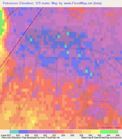 Petrunovo,Bulgaria Elevation Map
