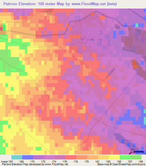 Petrovo,Bulgaria Elevation Map