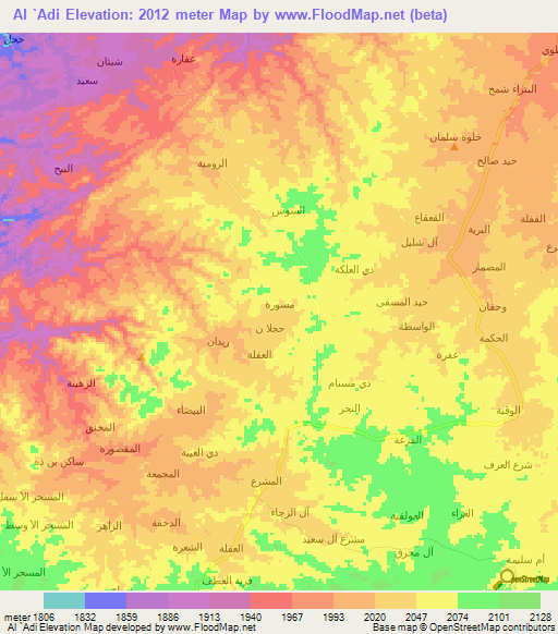 Al `Adi,Yemen Elevation Map