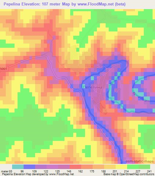Pepelina,Bulgaria Elevation Map
