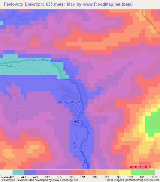 Pavlovoto,Bulgaria Elevation Map