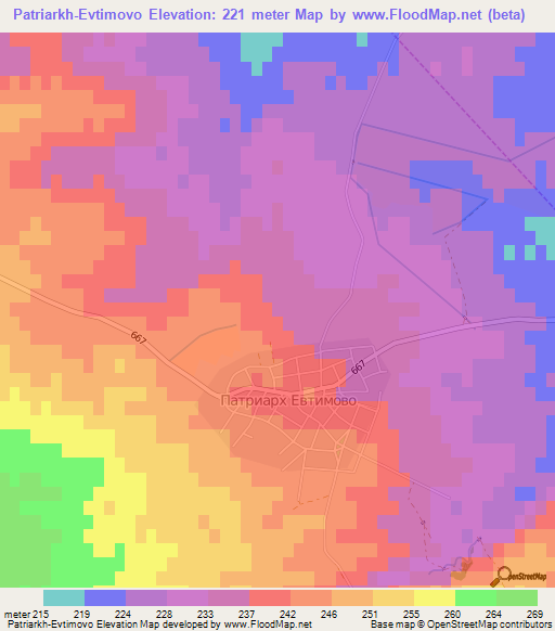 Patriarkh-Evtimovo,Bulgaria Elevation Map