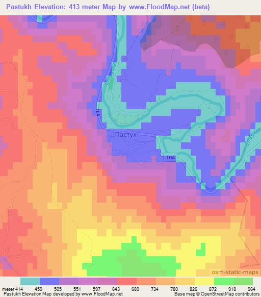 Pastukh,Bulgaria Elevation Map