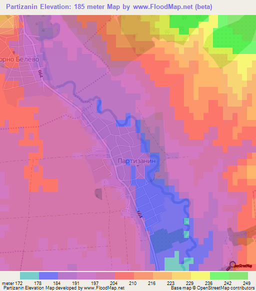 Partizanin,Bulgaria Elevation Map