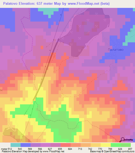 Palatovo,Bulgaria Elevation Map