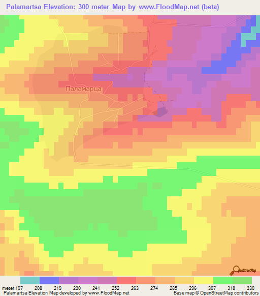 Palamartsa,Bulgaria Elevation Map