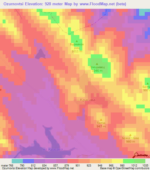 Ozurnovtsi,Bulgaria Elevation Map