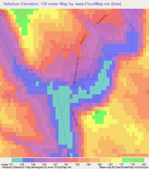 Hehalom,Hungary Elevation Map