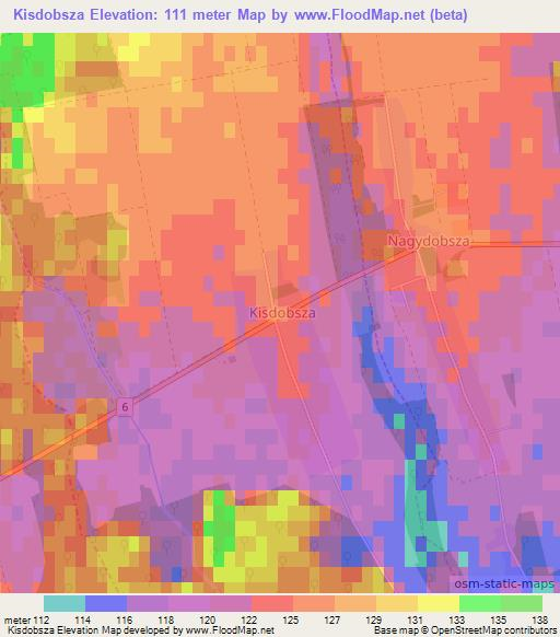 Kisdobsza,Hungary Elevation Map