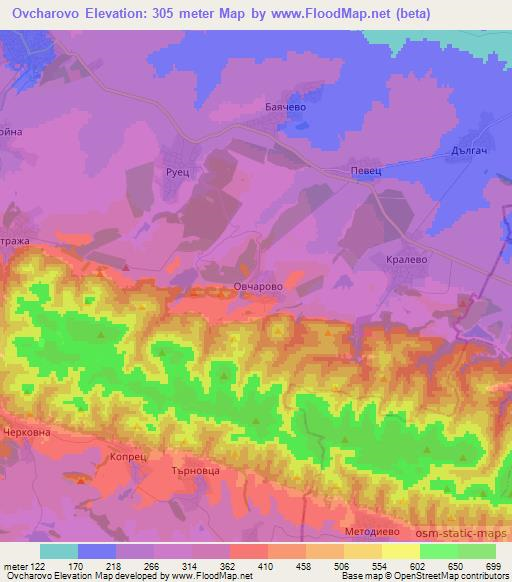 Ovcharovo,Bulgaria Elevation Map
